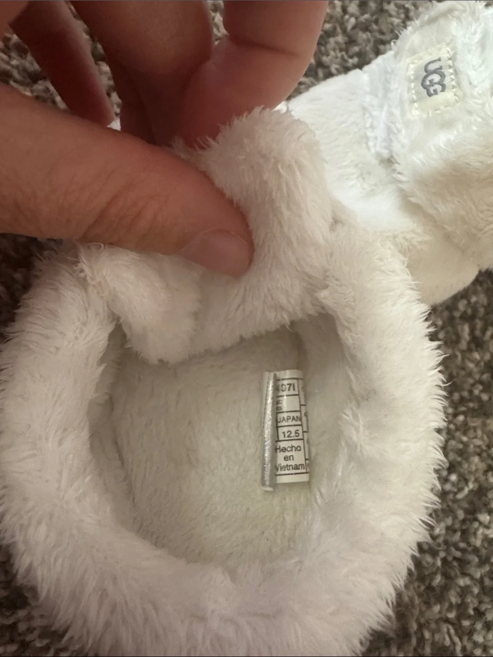 UGG Plush Baby Booties in Cream White